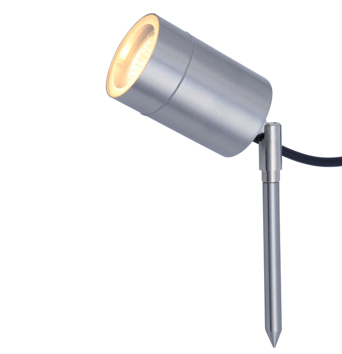 Lutec 6611107001 RADO IP44 GU10 Outdoor Ground Spike Light - Stainless Steel (Lamp Not Included)