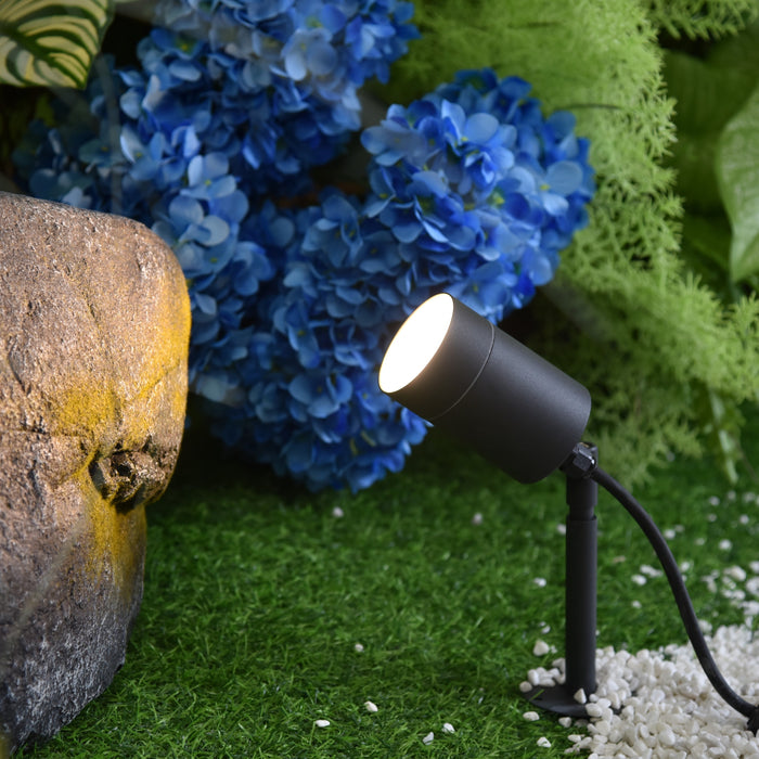 Lutec 6611107424 RADO IP44 GU10 Outdoor Ground Spike Light - Graphite (Lamp Not Included)