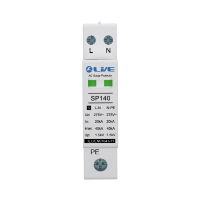 LIVE Electrical SP1401P+N/2 Single Module 20kA/40kA Type 2 Surge Protection Device (SPD)