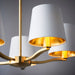 Endon 67734 Harvey 5lt Pendant Brushed satin gold finish & vintage white fabric 5 x 40W E14 candle (Required) - westbasedirect.com