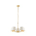 Endon 67734 Harvey 5lt Pendant Brushed satin gold finish & vintage white fabric 5 x 40W E14 candle (Required) - westbasedirect.com