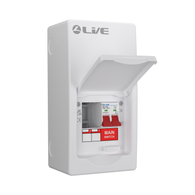 LIVE Electrical LSMC04/100 4 Module Metal Clad Consumer Unit c/w 100A Main Switch (2 Usable Way) - westbasedirect.com
