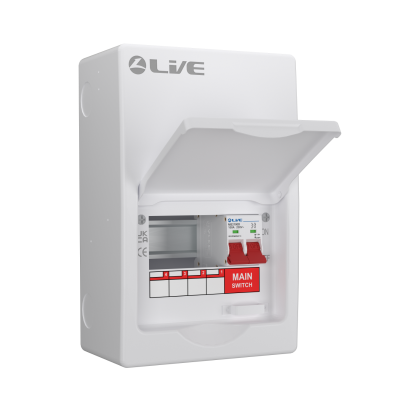 LIVE Electrical LSMC06/100 6 Module Metal Clad Consumer Unit c/w 100A Main Switch (4 Usable Way) - westbasedirect.com