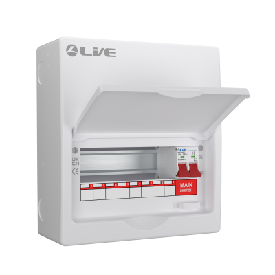 LIVE Electrical LSMC10/100 10 Module Metal Clad Consumer Unit c/w 100A Main Switch (8 Usable Way) - westbasedirect.com