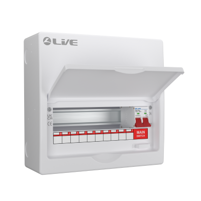 LIVE Electrical LSMC12/100 12 Module Metal Clad Consumer Unit c/w 100A Main Switch (10 Usable Way) - westbasedirect.com