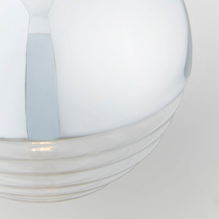 Endon 68959 Paloma 1lt Pendant Chrome plate & clear ribbed glass 7W LED E14 (Required) - westbasedirect.com