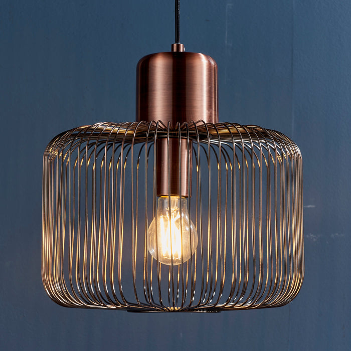 Endon 68986 Nicola 1lt Pendant Antique copper plate 40W E27 GLS (Required) - westbasedirect.com