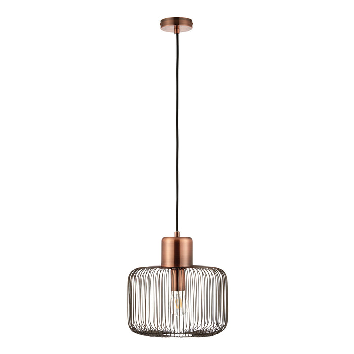 Endon 68986 Nicola 1lt Pendant Antique copper plate 40W E27 GLS (Required) - westbasedirect.com