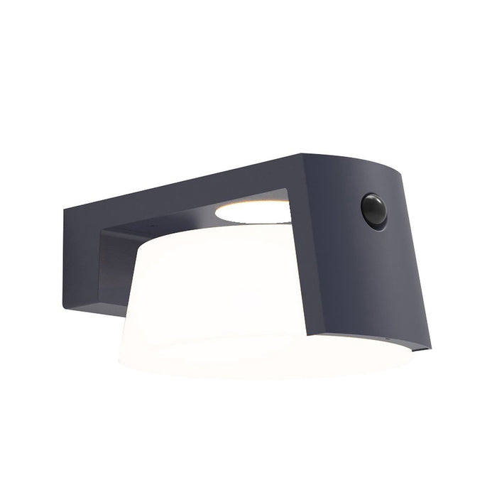 Lutec 6906001118 MOON 9.5W IP44 LED Solar Outdoor Wall Light with PIR 4000K - Dark Grey