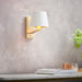 Endon 69083 Harvey 1lt Wall Brushed satin gold finish & vintage white fabric 40W E14 golf (Required) - westbasedirect.com