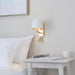 Endon 69092 Harvey 2lt Wall Brushed satin gold finish & vintage white fabric 40W E14 golf & 4W LED (SMD 3535) Warm White (Required) - westbasedirect.com