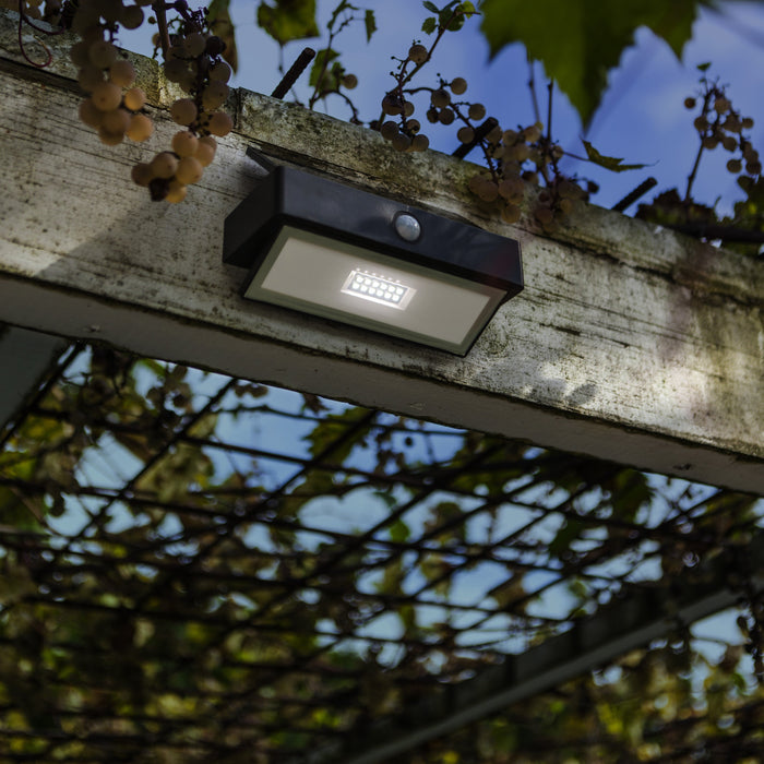 Lutec 6910601335 ARROW 2.3W IP44 LED Solar Outdoor Wall Light with PIR 5000K - Dark Grey