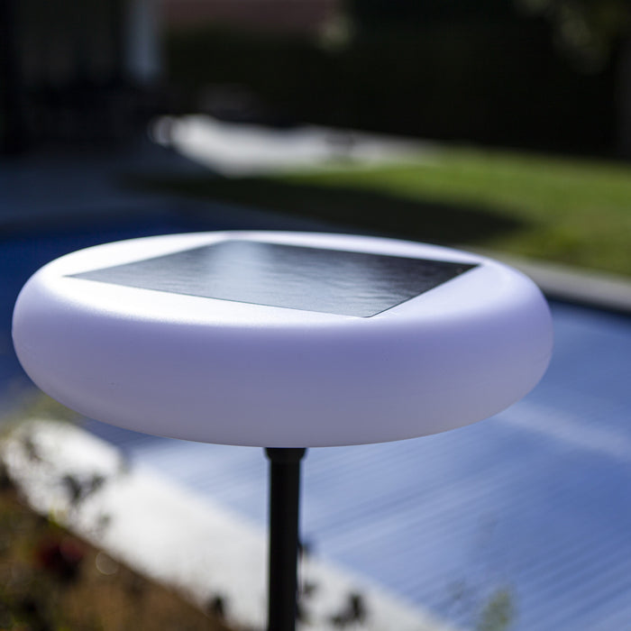Lutec 6910901012 POPS 5.1W IP54 LED Solar Outdoor Portable Post Light 3000K - Matt Black
