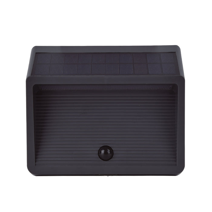 Lutec 6912301335 LINKO 11.5W IP44 LED Solar Outdoor Wall Light with PIR 3000K - Dark Grey
