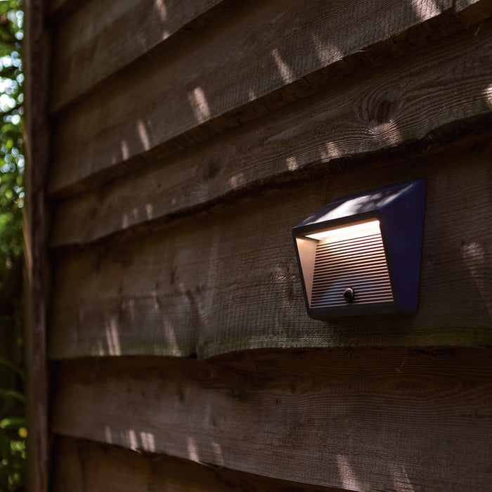 Lutec 6912301335 LINKO 11.5W IP44 LED Solar Outdoor Wall Light with PIR 3000K - Dark Grey