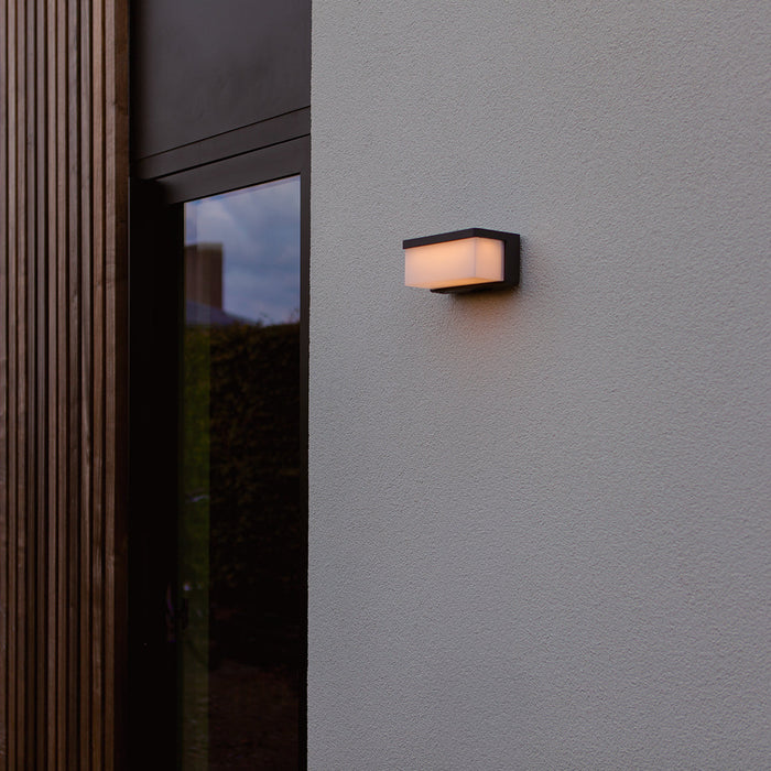 Lutec 6912401345 ZELNA 9W IP44 LED Solar Hybrid Outdoor Wall Light 3000K - Dark Grey