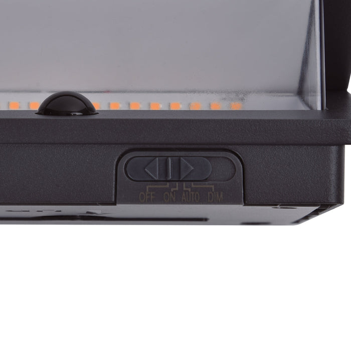 Lutec 6915401118 ALETA 12.6W IP54 LED Solar Outdoor Wall Light with PIR 3000K - Dark Grey