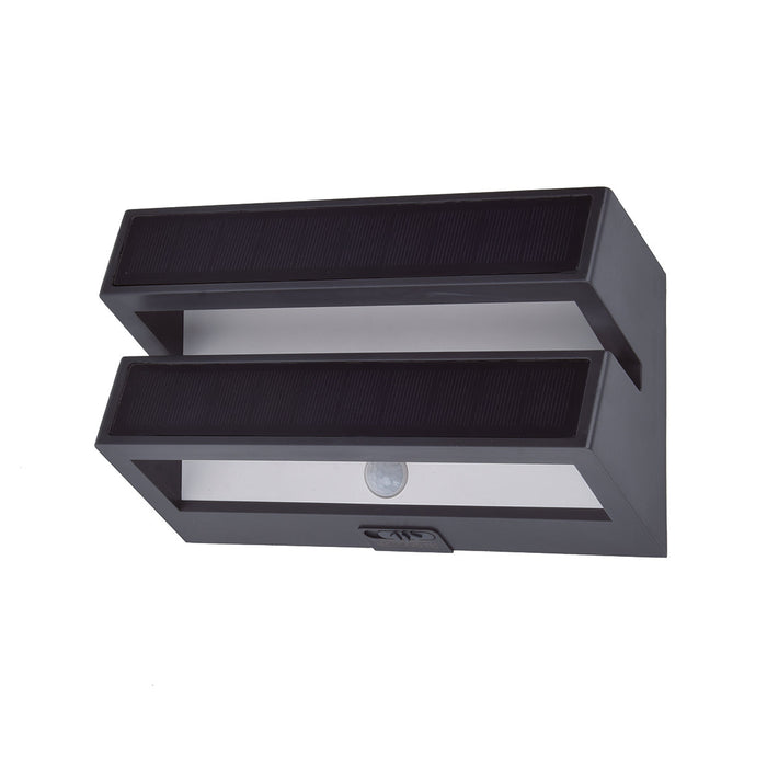 Lutec 6915501335 BARLO 8.2W IP54 LED Solar Outdoor Wall Light with PIR 4000K - Dark Grey