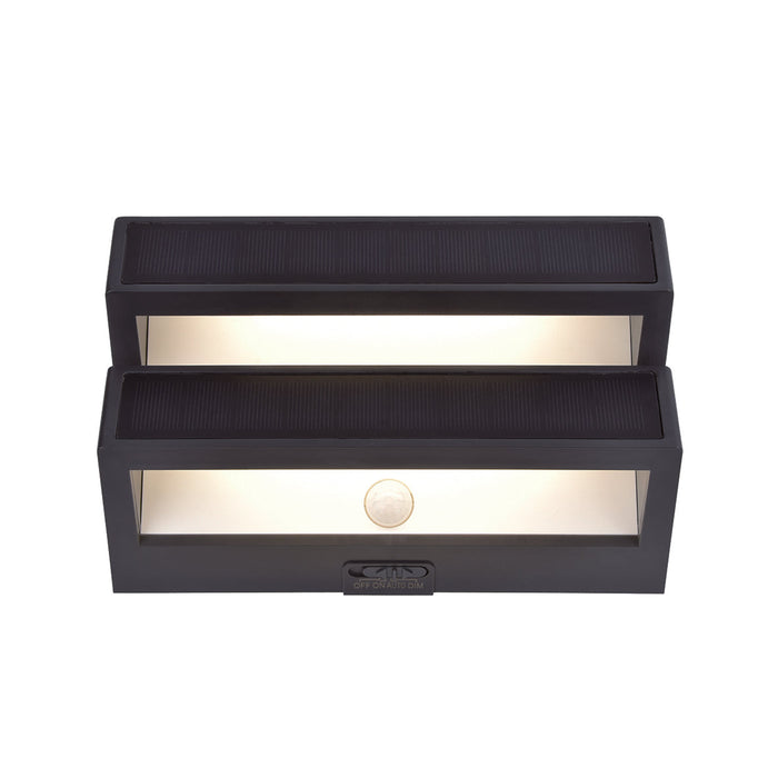 Lutec 6915501335 BARLO 8.2W IP54 LED Solar Outdoor Wall Light with PIR 4000K - Dark Grey