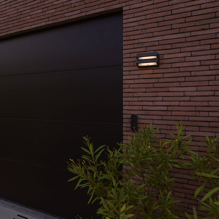 Lutec 6915501335 BARLO 8.2W IP54 LED Solar Outdoor Wall Light with PIR 4000K - Dark Grey