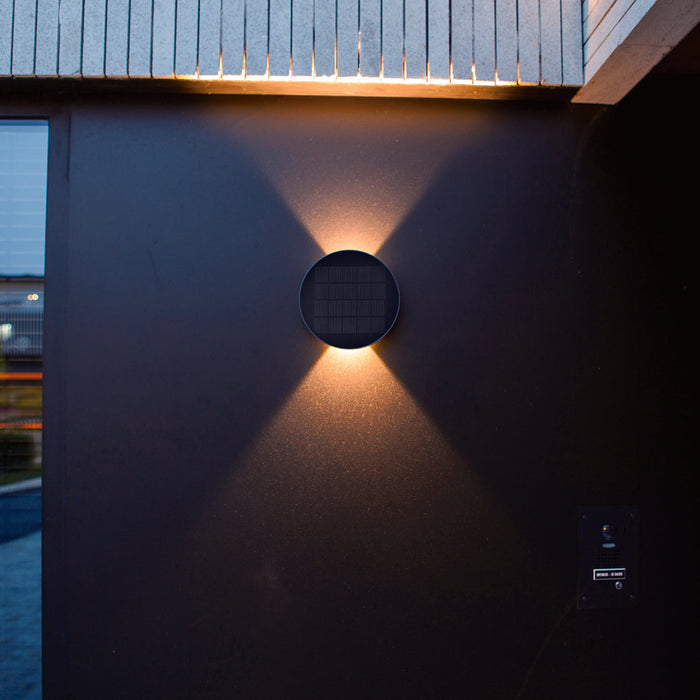 Lutec 6915601335 BELKA 9W IP54 LED Solar Hybrid Outdoor Wall Light 3000K - Dark Grey