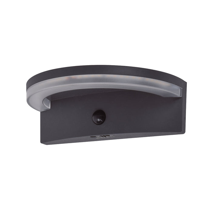 Lutec 6915701335 VYZOR 7W IP44 LED Solar Outdoor Wall Light with PIR 4000K - Dark Grey