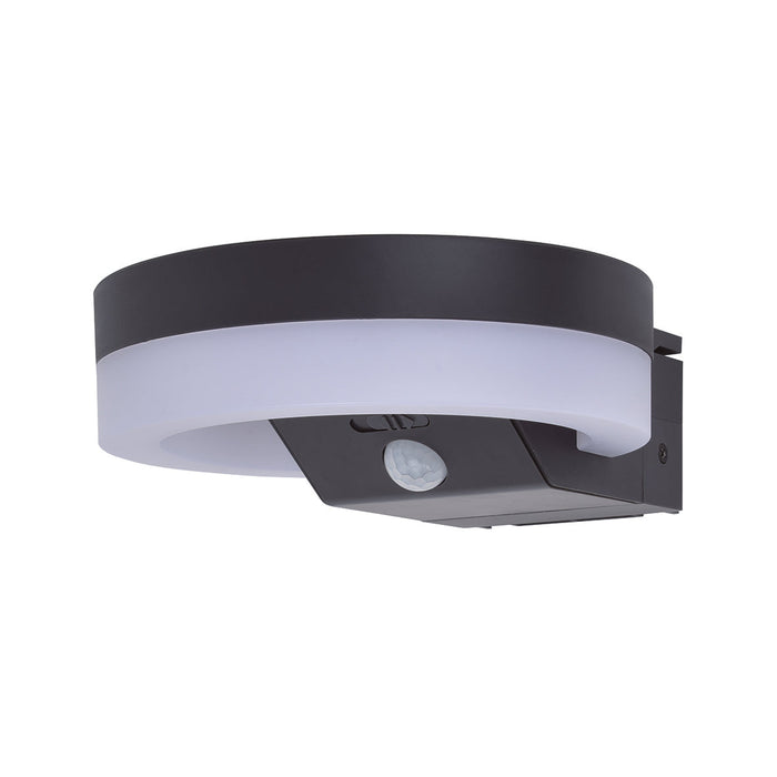 Lutec 6915801335 RUNDA 12W IP54 LED Solar Outdoor Wall Light with PIR 4000K - Dark Grey