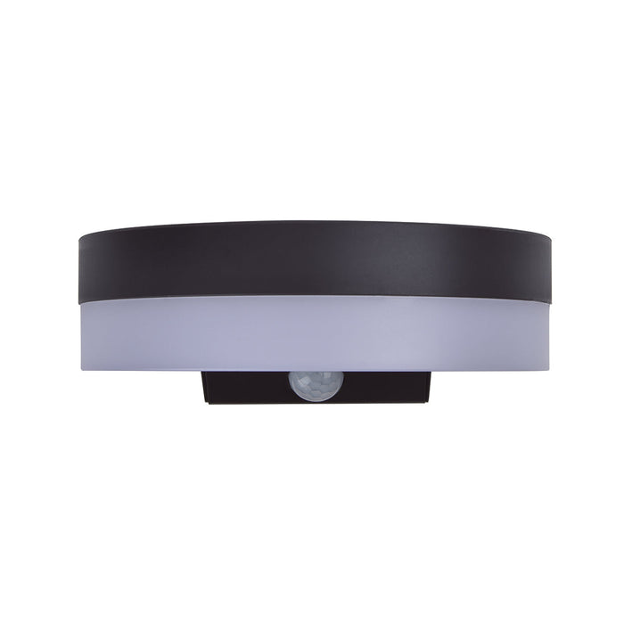 Lutec 6915801335 RUNDA 12W IP54 LED Solar Outdoor Wall Light with PIR 4000K - Dark Grey
