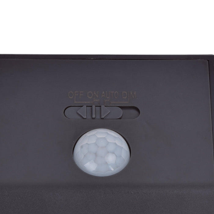 Lutec 6915801335 RUNDA 12W IP54 LED Solar Outdoor Wall Light with PIR 4000K - Dark Grey