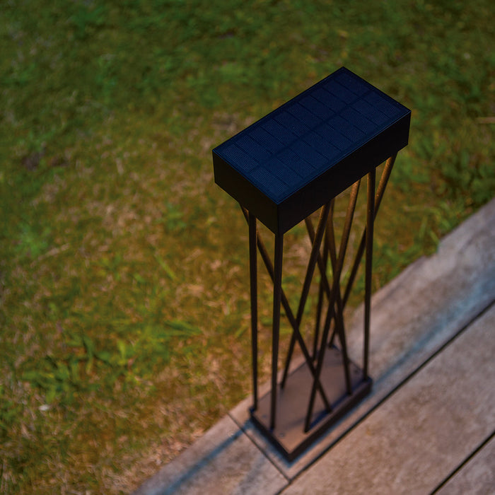 Lutec 6915901012 SPIDO 10.5W IP54 LED Solar Outdoor Bollard Light 3000K - Matt Black