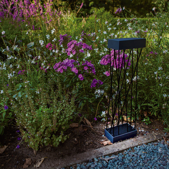 Lutec 6915901012 SPIDO 10.5W IP54 LED Solar Outdoor Bollard Light 3000K - Matt Black