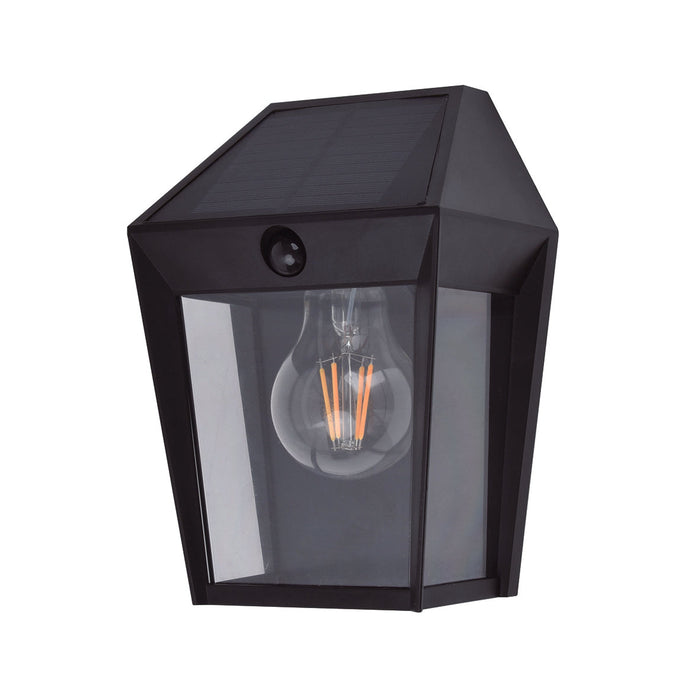 Lutec 6916002330 AVONY 2W IP44 E27 LED Solar Outdoor Wall Light with PIR 2700K - Matt Black