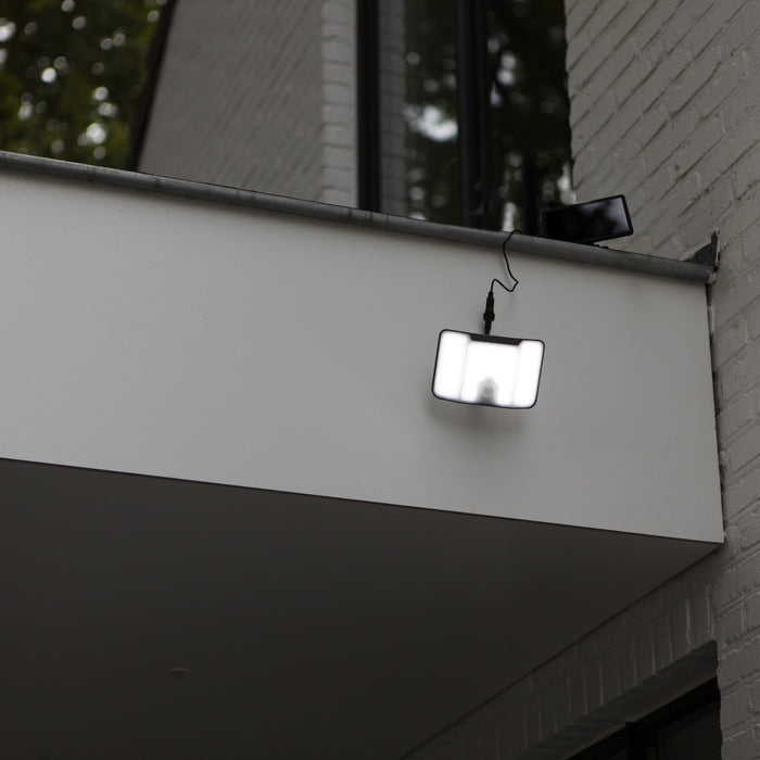 Lutec 6922201330 KOMBO 6W IP44 LED Solar Outdoor Wall Light with PIR 5000K - Black