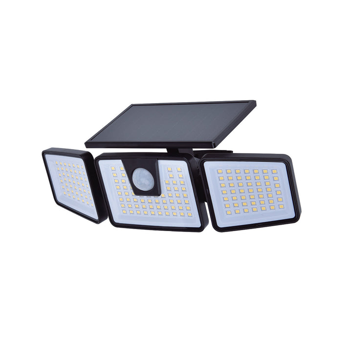 Lutec 6922401330 BRITI 6W IP44 LED Solar Outdoor Floodlight with PIR 5000K - Black