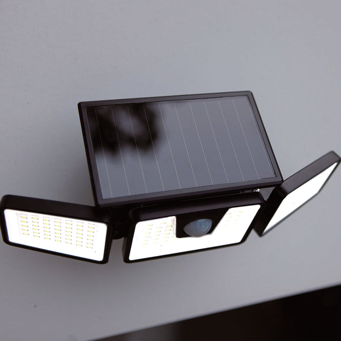 Lutec 6922401330 BRITI 6W IP44 LED Solar Outdoor Floodlight with PIR 5000K - Black