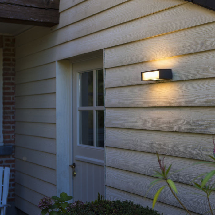 Lutec 6929701335 TELIS 11W IP54 LED Solar Wall Light with PIR 3000K - Dark Grey
