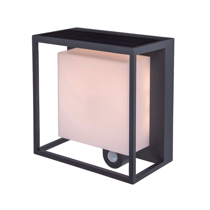 Lutec 6934601118 CURTIS 3W IP54 LED Solar Outdoor Wall Light with PIR 3000K - Dark Grey