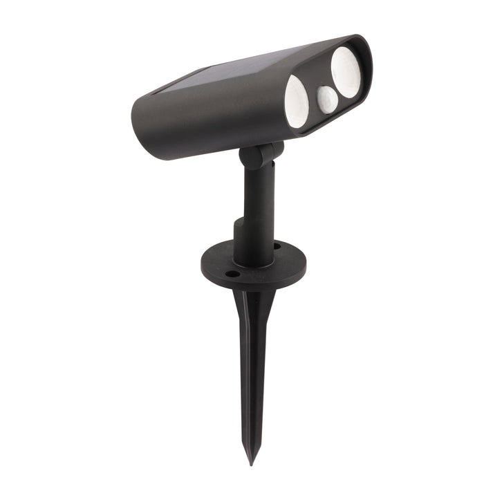 Lutec 6938401330 BINGO 8.2W IP54 LED Solar Outdoor Wall or Spike Light 5000K - Matt Black