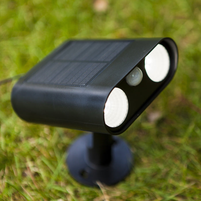 Lutec 6938401330 BINGO 8.2W IP54 LED Solar Outdoor Wall or Spike Light 5000K - Matt Black