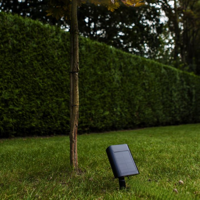 Lutec 6938401330 BINGO 8.2W IP54 LED Solar Outdoor Wall or Spike Light 5000K - Matt Black