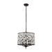 Endon 69390 Belle 5lt Pendant Dark bronze paint & clear crystal 5 x 40W E14 candle (Required) - westbasedirect.com