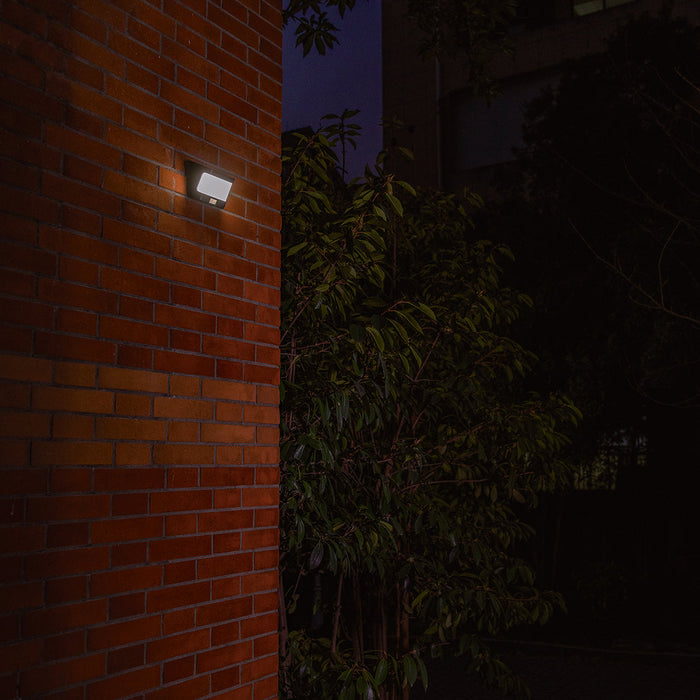 Lutec 6939101330 TRY 8W IP54 LED Solar Outdoor Wall Light with PIR 5000K - Matt Black