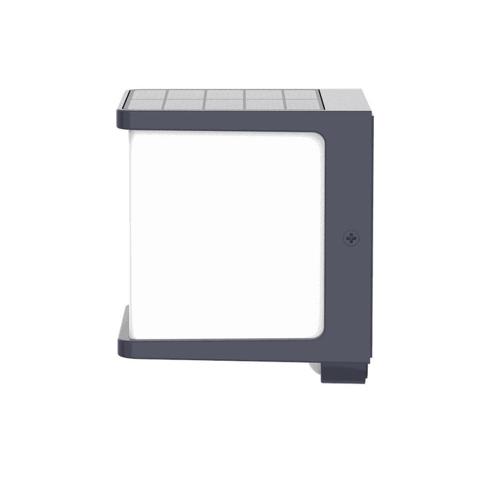Lutec 6940101125 DOBLO 7.5W IP54 LED Solar Outdoor Wall Light with PIR 4000K - Dark Grey