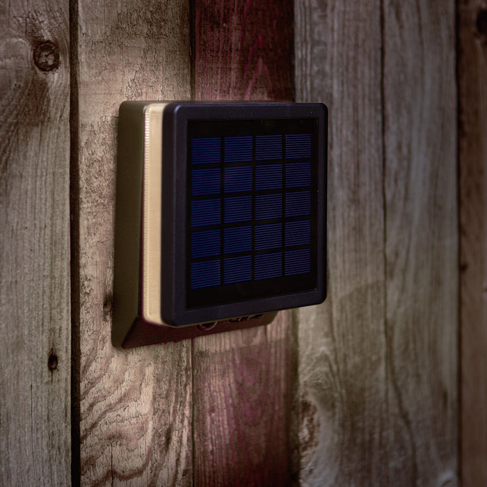 Lutec 6943101012 MOZE 8W IP44 LED Solar Outdoor Wall Light with PIR 4000K - Matt Black