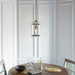 Endon 69454 Lambeth 1lt Pendant Antique brass plate & clear glass 40W E27 GLS (Required) - westbasedirect.com