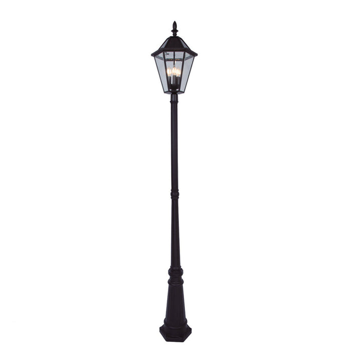 Lutec 6951301189 LONDON 6W IP44 E12 LED Solar Outdoor Post Light 3000K - Matt Black