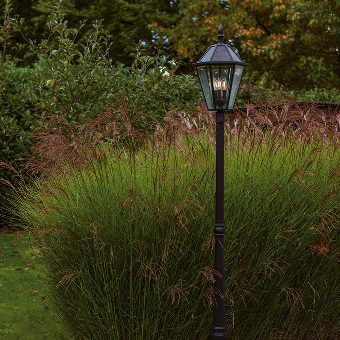 Lutec 6951301189 LONDON 6W IP44 E12 LED Solar Outdoor Post Light 3000K - Matt Black