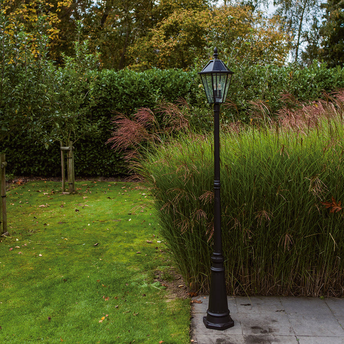 Lutec 6951301189 LONDON 6W IP44 E12 LED Solar Outdoor Post Light 3000K - Matt Black
