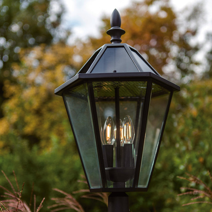 Lutec 6951301189 LONDON 6W IP44 E12 LED Solar Outdoor Post Light 3000K - Matt Black