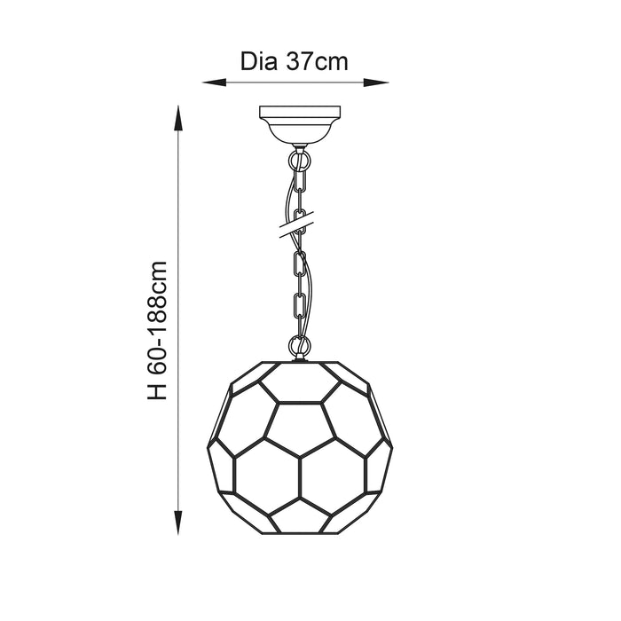 Endon 69784 Miele 1lt Pendant Antique brass plate & clear glass 40W E27 GLS (Required) - westbasedirect.com